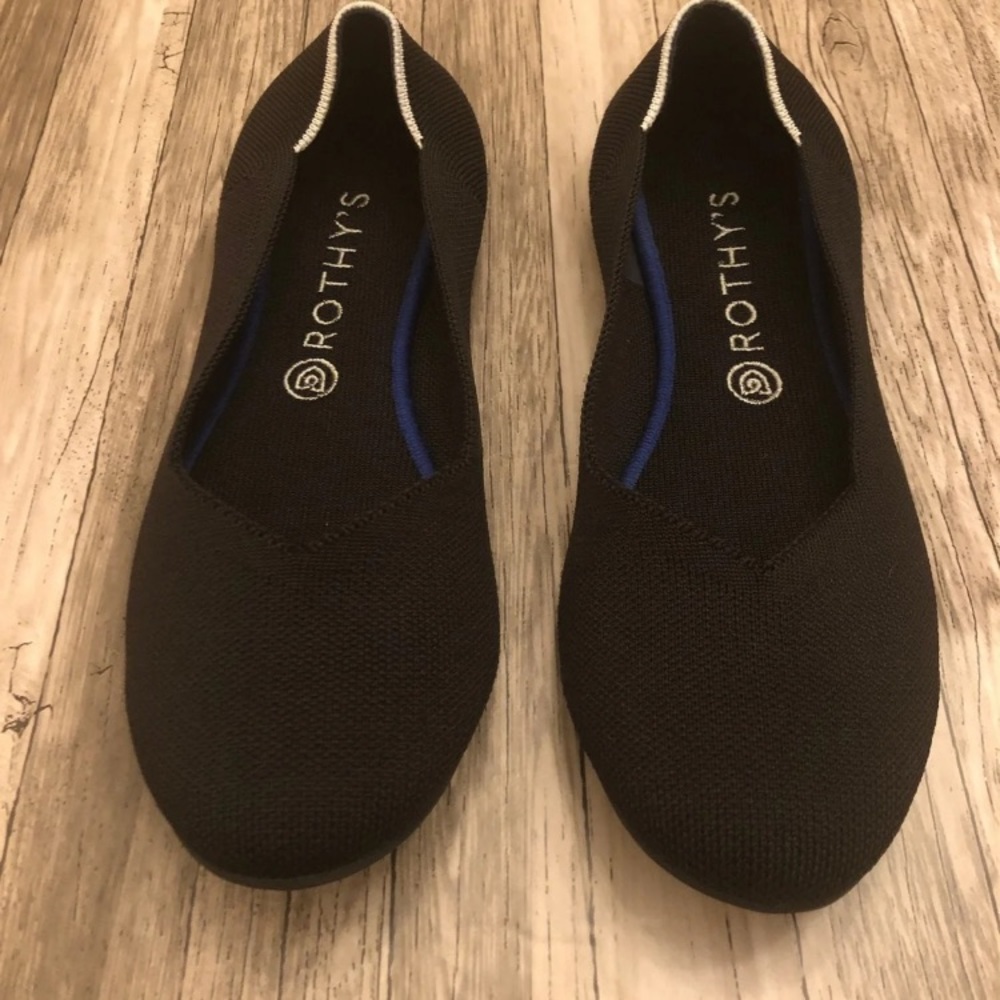 Solid Black Rothy’s Flats With Round Toe. - image 1